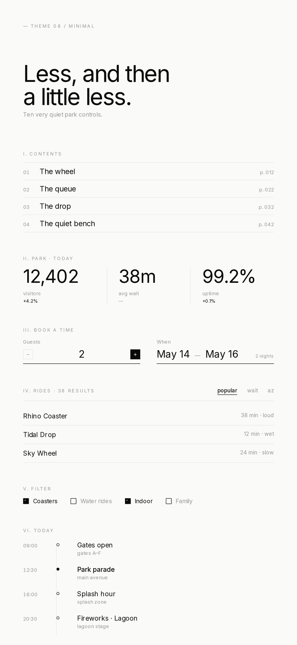 Minimalist preview